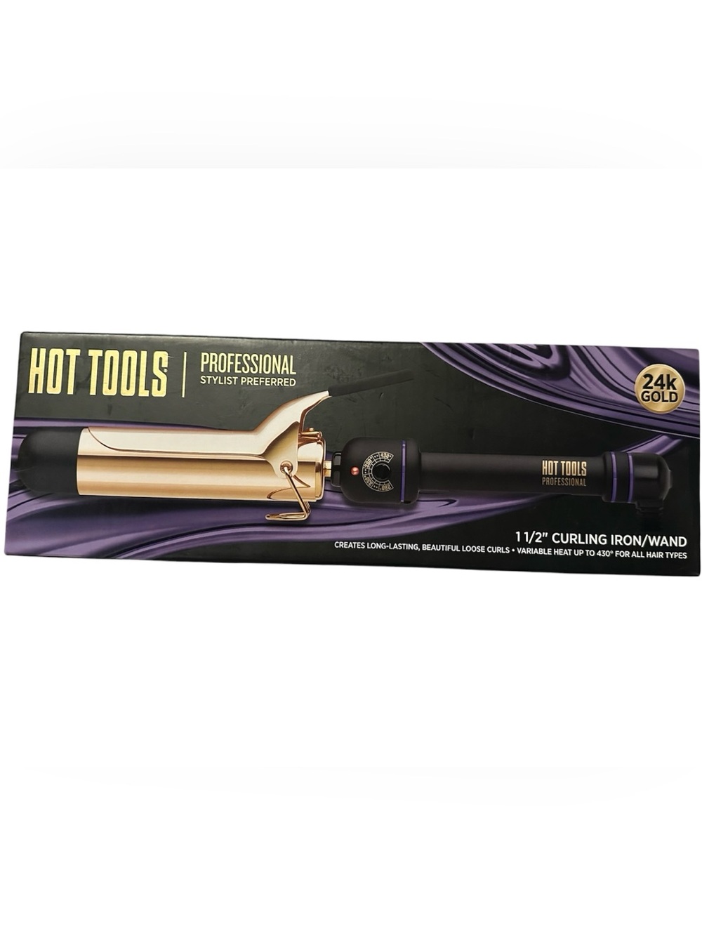 Hot Tools Professional 1 1/2"  24k Gold Curling Iron - Black & Gold